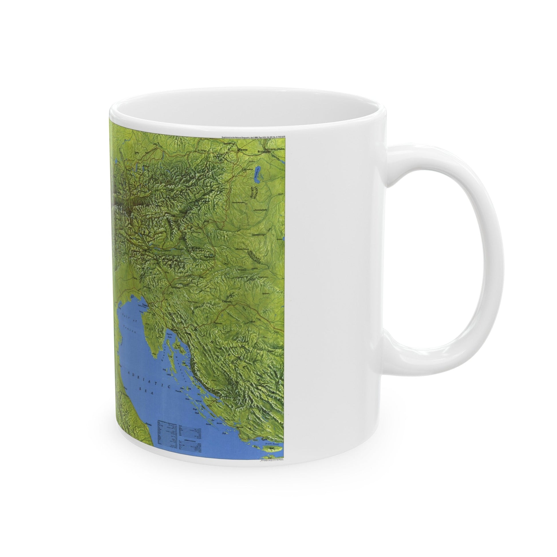 Alps, The (1985) (Map) White Coffee Mug-The Sticker Space