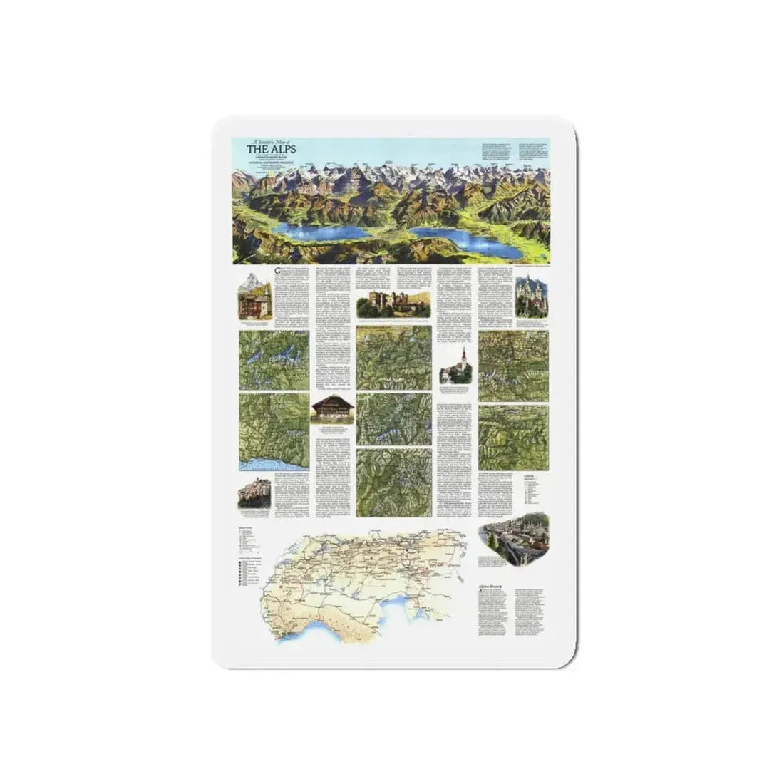 Alps, The - A Traveller's Map (1985) (Map) Refrigerator Magnet 5 Inch - The Sticker Space
