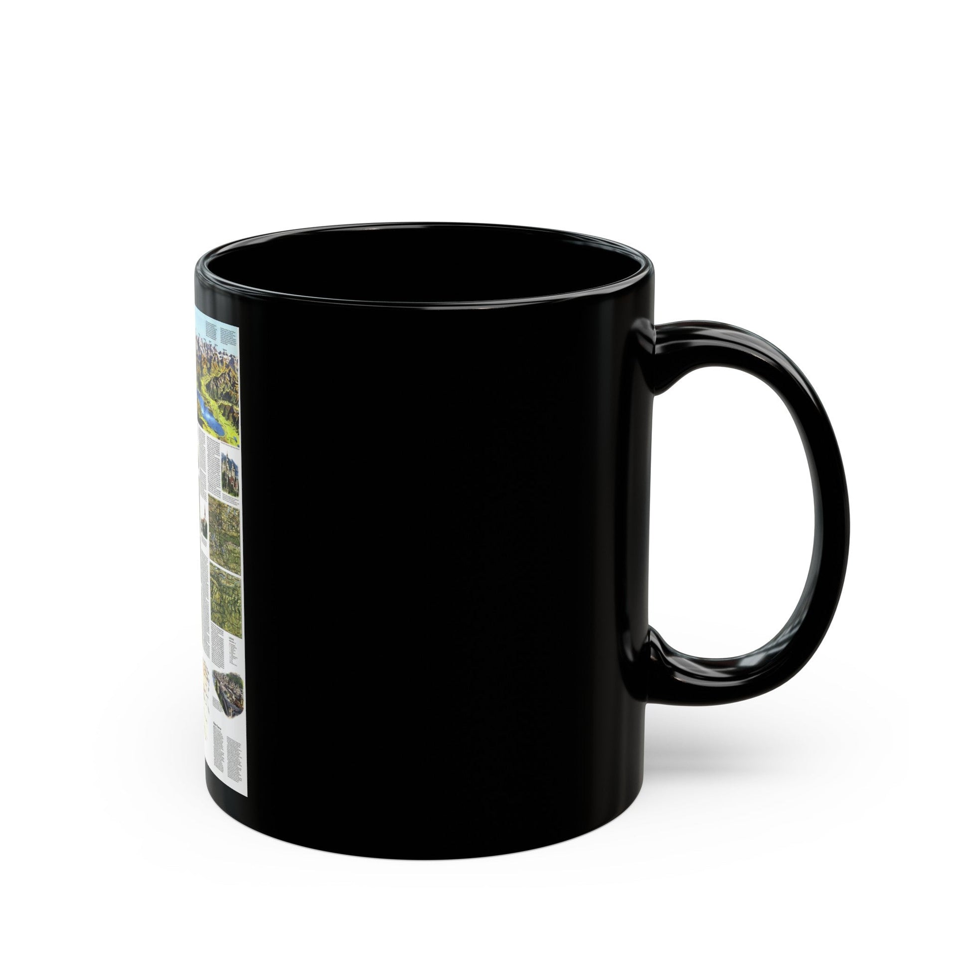 Alps, The - A Traveller's Map (1985) (Map) Black Coffee Mug-The Sticker Space