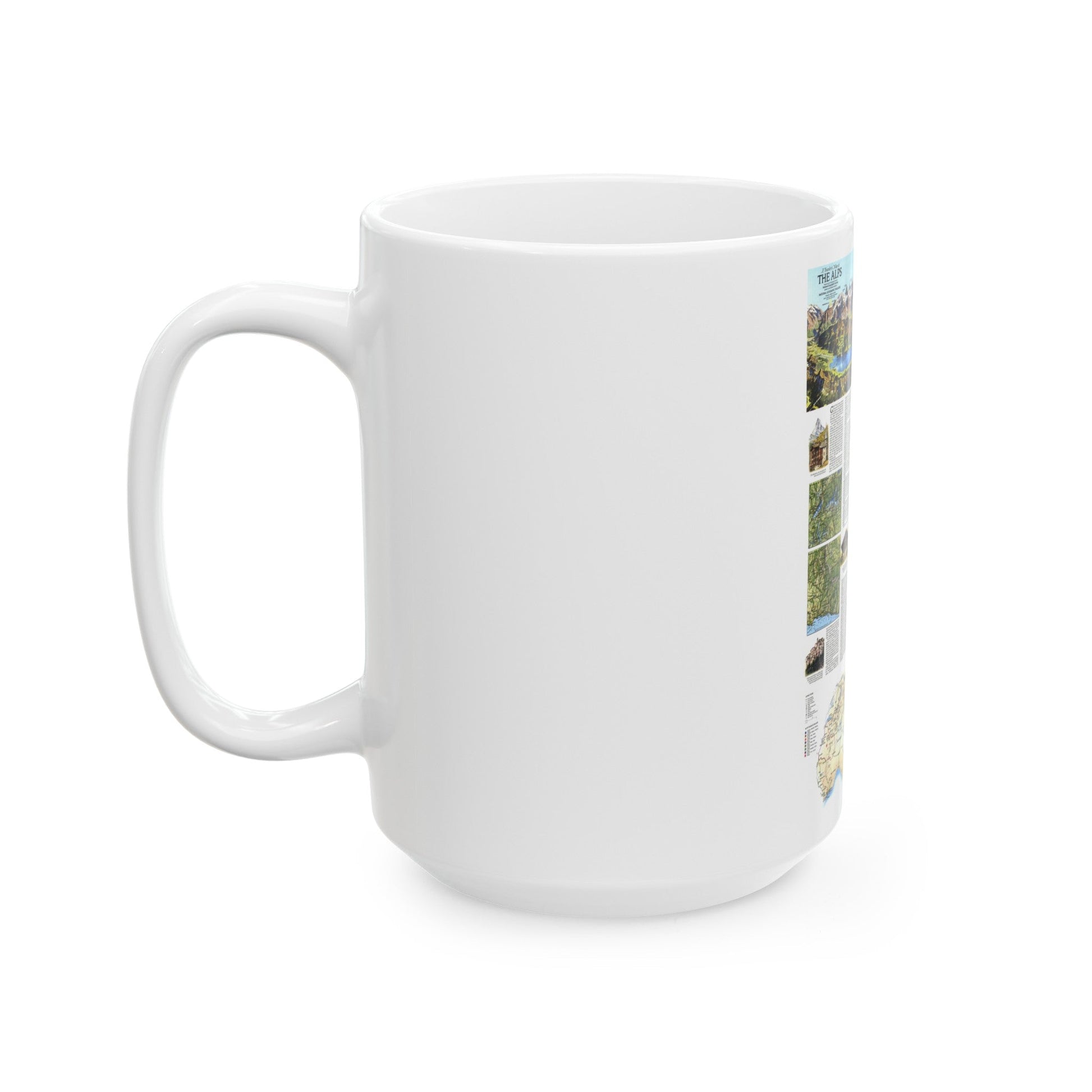 Alps, The - A Traveller's Map (1985) (Map) White Coffee Mug-The Sticker Space