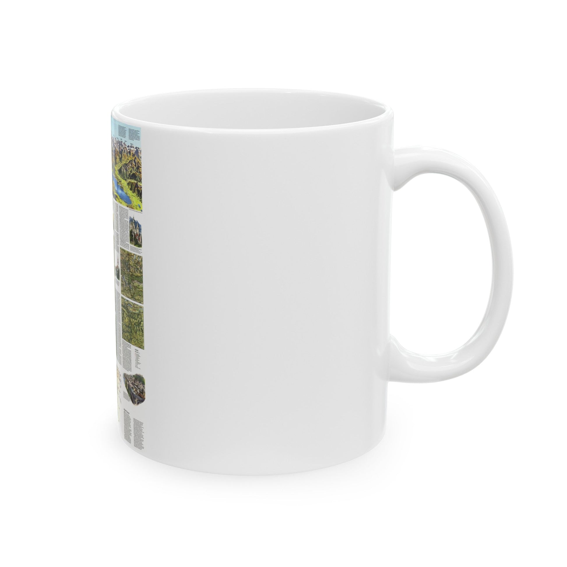 Alps, The - A Traveller's Map (1985) (Map) White Coffee Mug-The Sticker Space