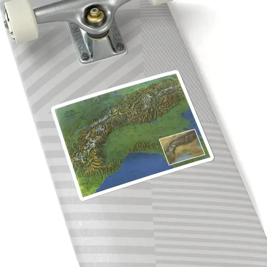 Alps, The - Europe's Backbone (1965) (Map) STICKER Vinyl Kiss-Cut Decal - The Sticker Space