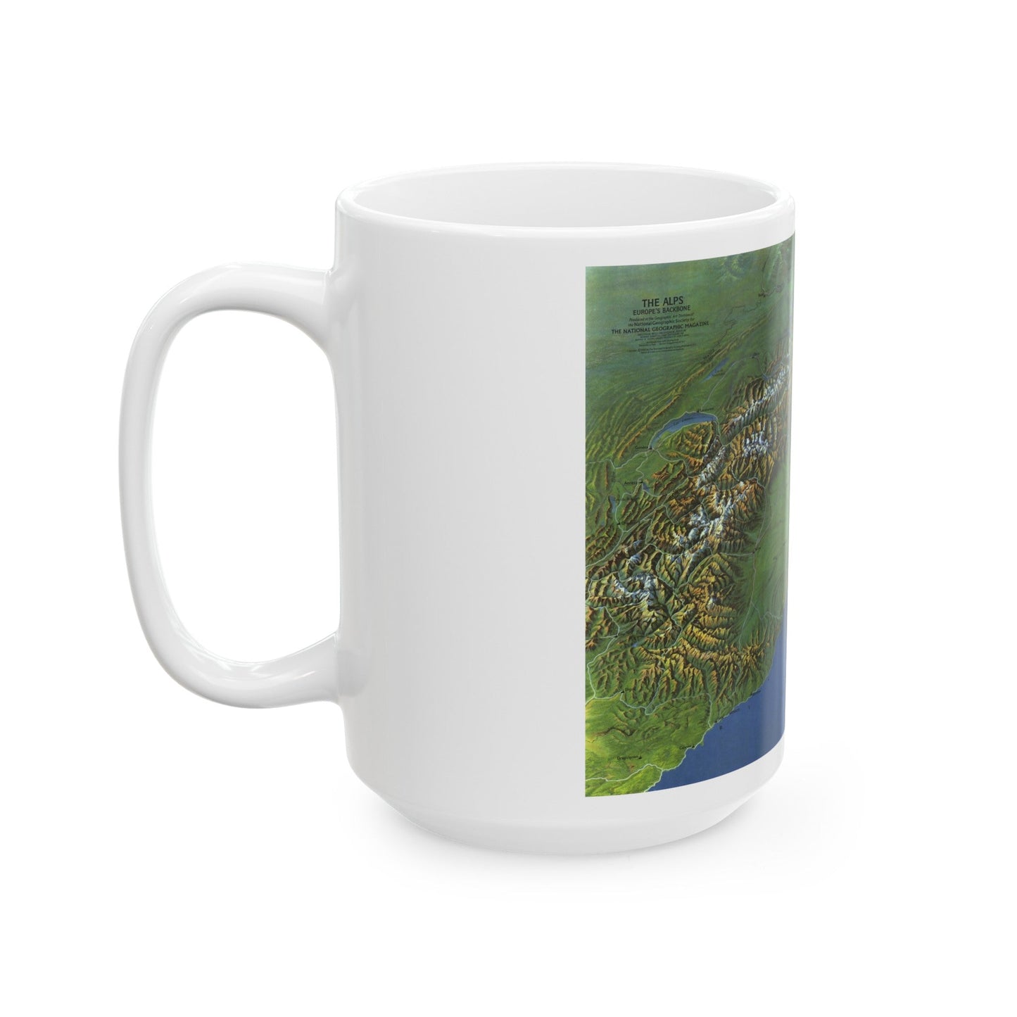 Alps, The - Europe's Backbone (1965) (Map) White Coffee Mug-The Sticker Space