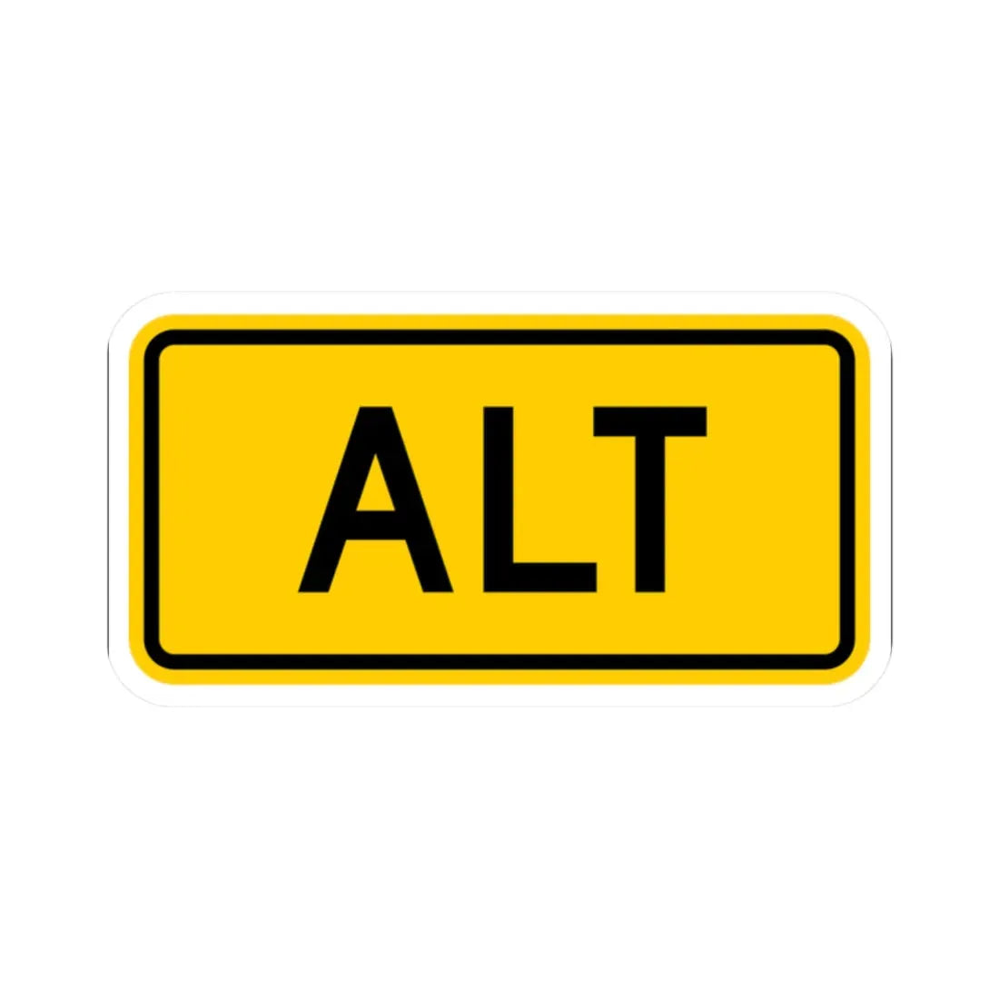 Alt plate Wyoming (Wyoming) (Road Sign) STICKER Vinyl Kiss-Cut Decal 2 Inch White - The Sticker Space