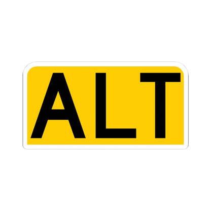 Alt plate yellow FL 1956 (Florida) (Road Sign) STICKER Vinyl Kiss-Cut Decal 3 Inch White - The Sticker Space