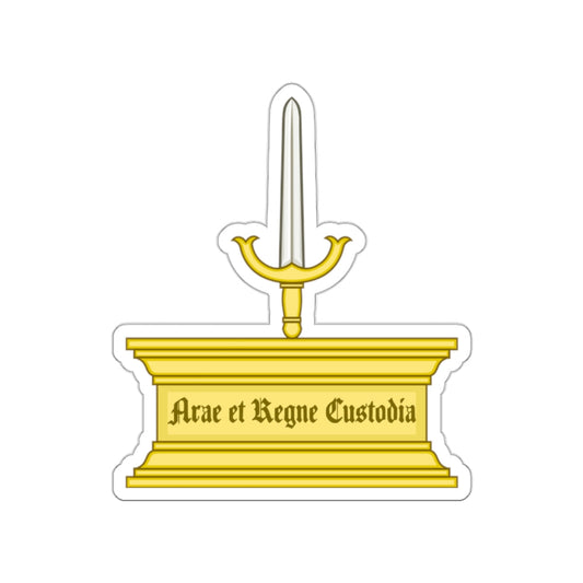 Altar and Sword Badge of Mary I STICKER Vinyl Die-Cut Decal-White-The Sticker Space