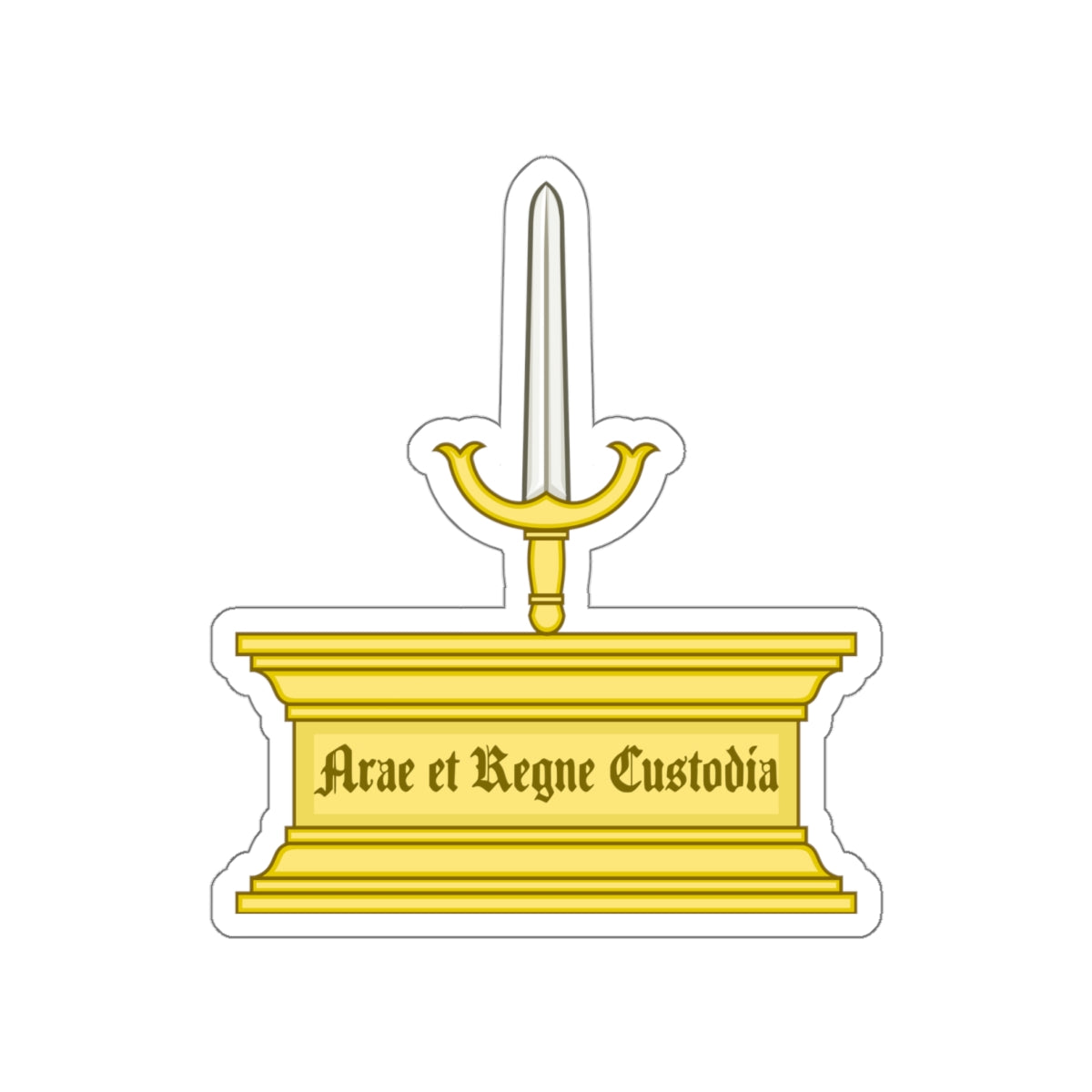 Altar and Sword Badge of Mary I STICKER Vinyl Die-Cut Decal-White-The Sticker Space