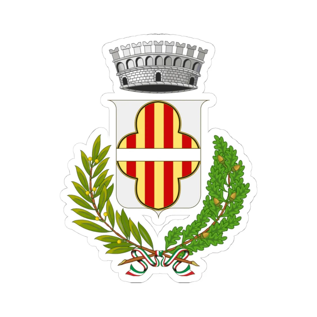 Altavilla Monferrato-Stemma (Italy) (Coat of Arms) STICKER Vinyl Kiss-Cut Decal 4 Inch White - The Sticker Space