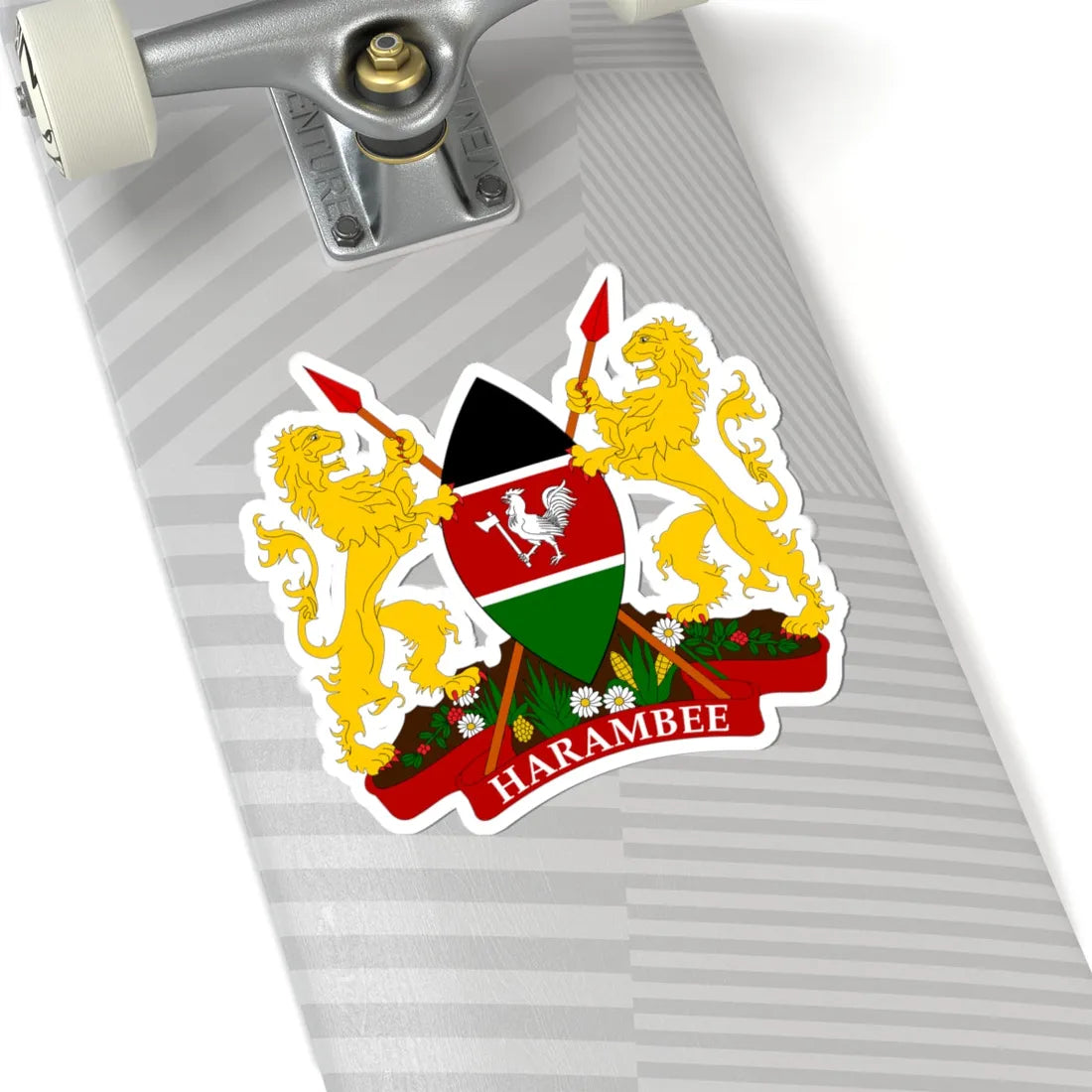 Alternate Coat of arms of Kenya (Spain) (Coat of Arms) STICKER Vinyl Kiss-Cut Decal - The Sticker Space
