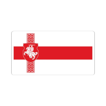 Alternative Flag of Belarus-2 (Belarus) (Coat of Arms) STICKER Vinyl Kiss-Cut Decal 4 Inch White - The Sticker Space