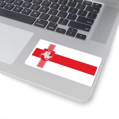 Alternative Flag of Belarus-2 (Belarus) (Coat of Arms) STICKER Vinyl Kiss-Cut Decal - The Sticker Space