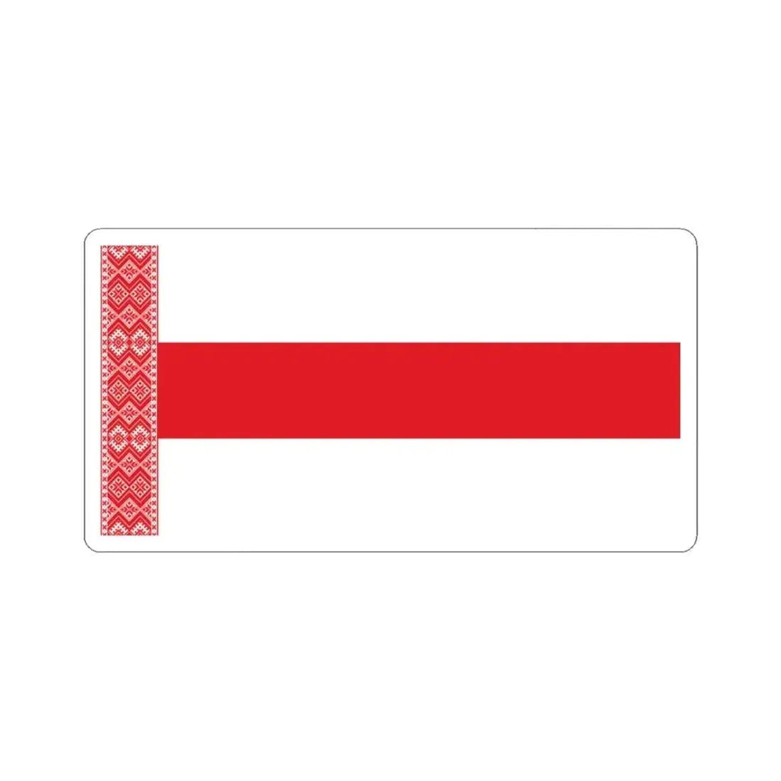 Alternative Flag of Belarus-4 (Belarus) STICKER Vinyl Kiss-Cut Decal 3 Inch White - The Sticker Space