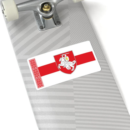 Alternative Flag of Belarus-5 (Belarus) (Coat of Arms) STICKER Vinyl Kiss-Cut Decal - The Sticker Space
