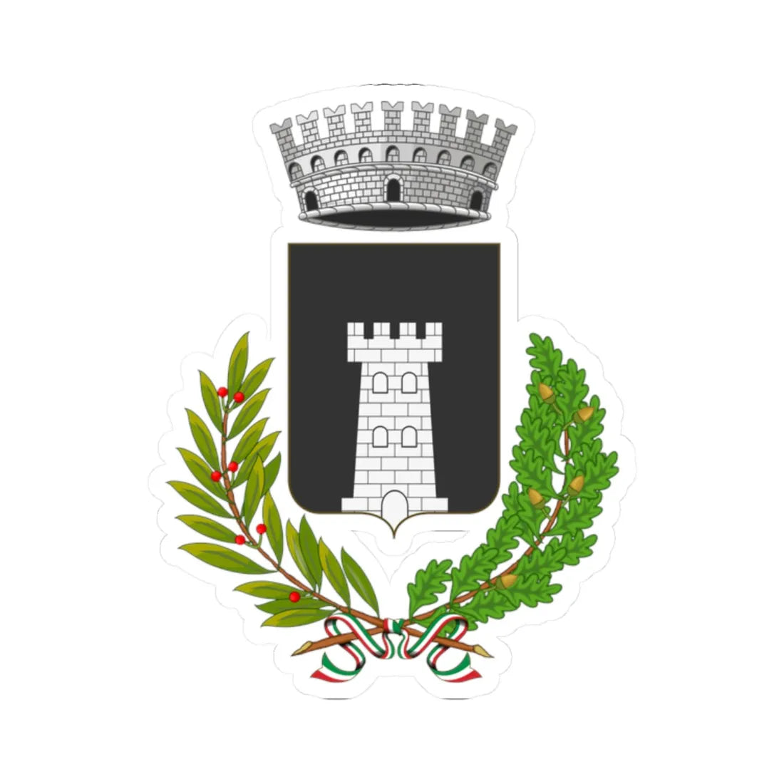 Altilia-Stemma (Italy) (Coat of Arms) STICKER Vinyl Kiss-Cut Decal 2 Inch White - The Sticker Space