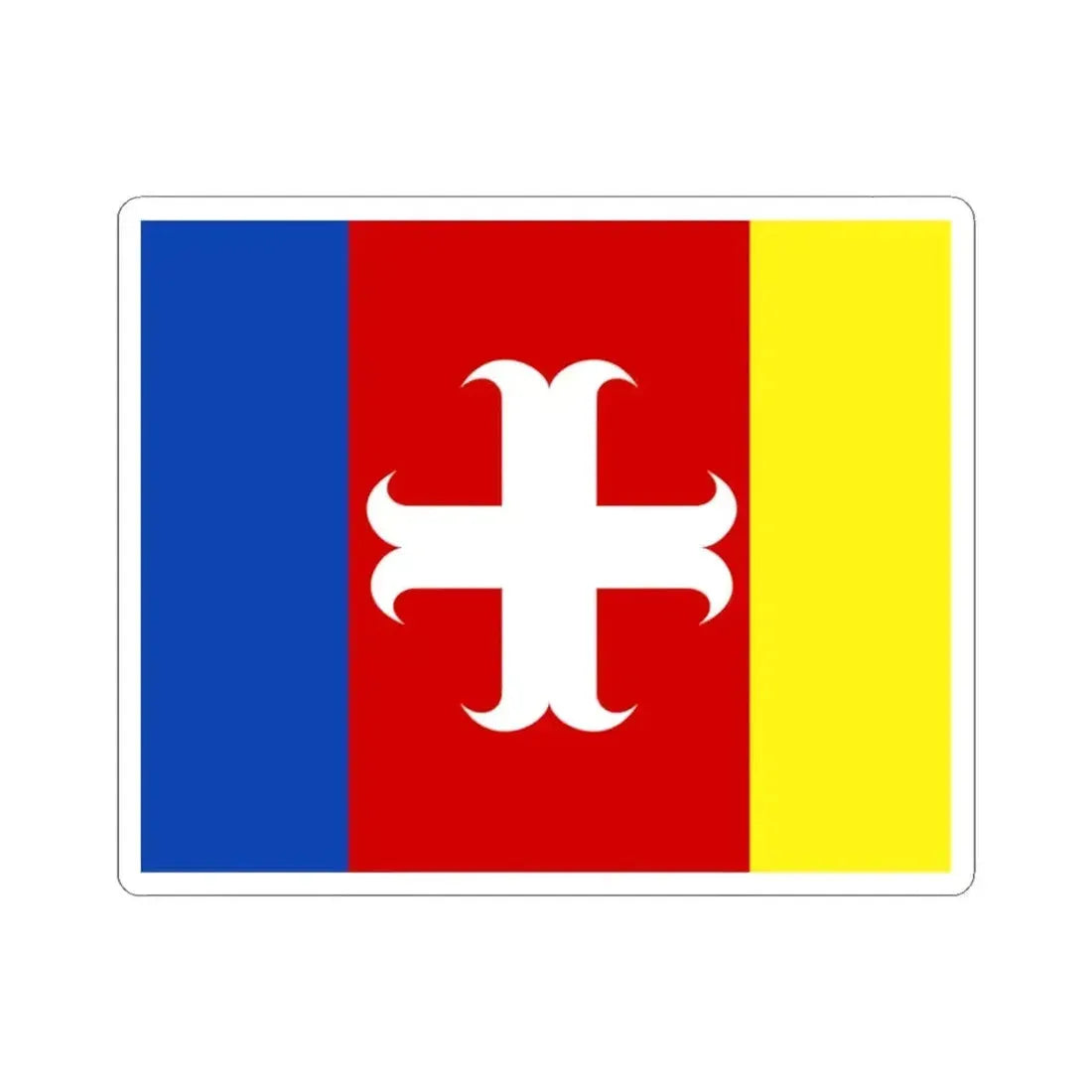 Alvelgem vlag (Belgium) STICKER Vinyl Kiss-Cut Decal 3 Inch White - The Sticker Space