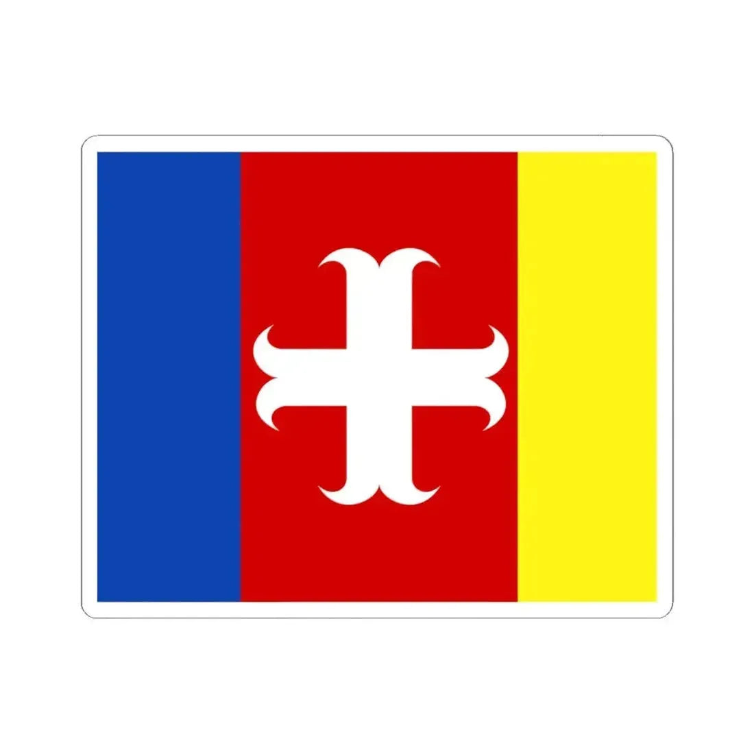 Alvelgem vlag (Belgium) STICKER Vinyl Kiss-Cut Decal 4 Inch White - The Sticker Space