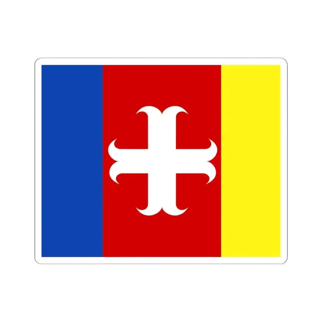 Alvelgem vlag (Belgium) STICKER Vinyl Kiss-Cut Decal 6 Inch White - The Sticker Space
