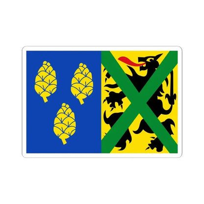 Alveringem vlag (Belgium) STICKER Vinyl Kiss-Cut Decal 4 Inch White - The Sticker Space