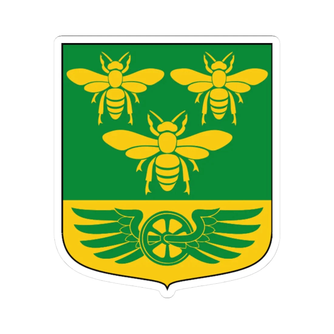 Alvesta kommunvapen - Riksarkivet Sverige-vector (Sweden) (Coat of Arms) STICKER Vinyl Kiss-Cut Decal 3 Inch White - The Sticker Space