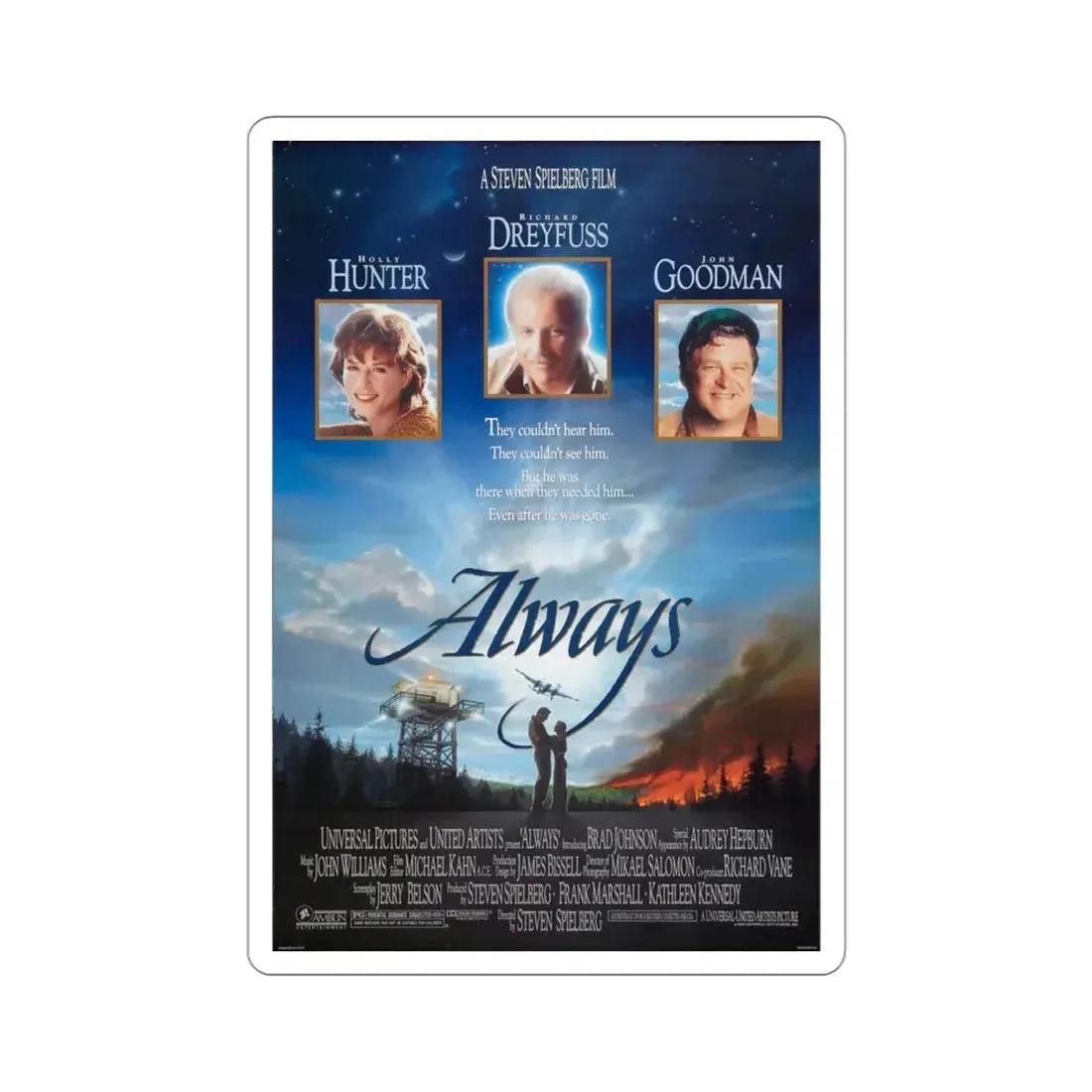 Always 1989 Movie Poster STICKER Vinyl Die-Cut Decal 3 Inch - The Sticker Space