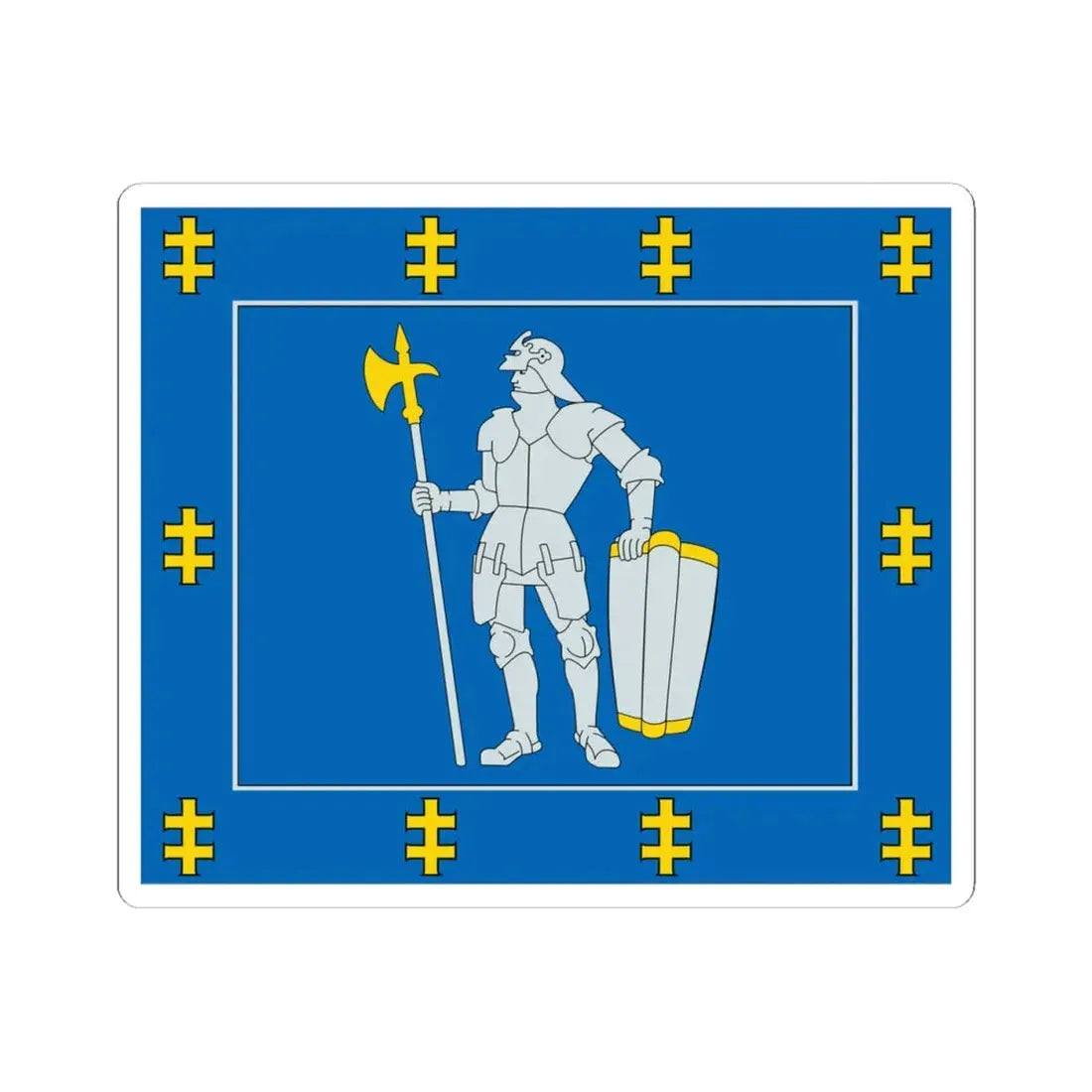 Alytus County flag (Lithuania) STICKER Vinyl Kiss-Cut Decal 4 Inch White - The Sticker Space