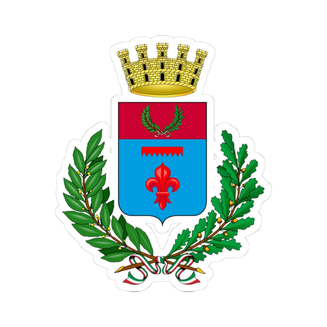 Alzano Lombardo-Stemma (Italy) (Coat of Arms) STICKER Vinyl Kiss-Cut Decal 3 Inch White - The Sticker Space