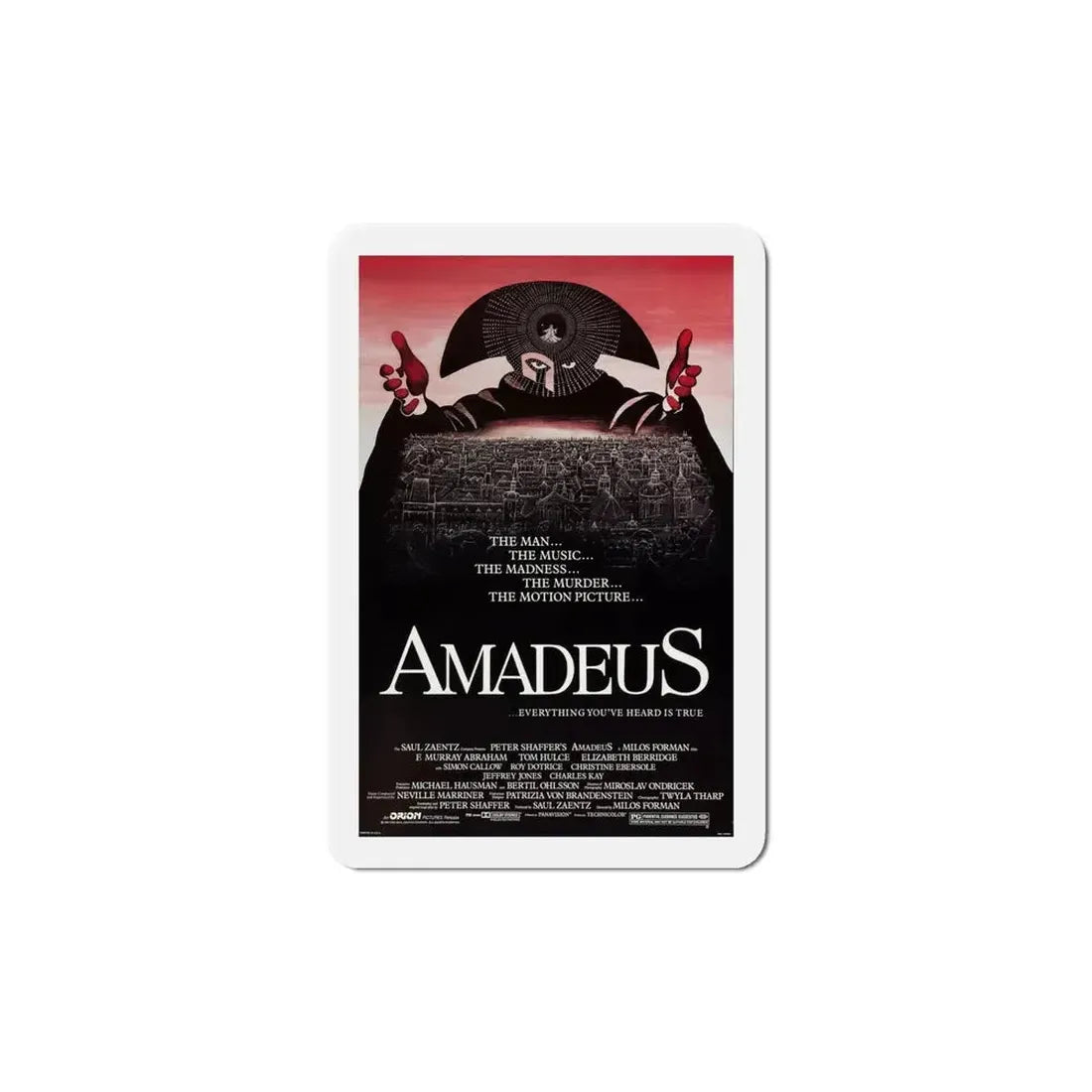 Amadeus 1984 Movie Poster Refrigerator Magnet 6 Inch - The Sticker Space