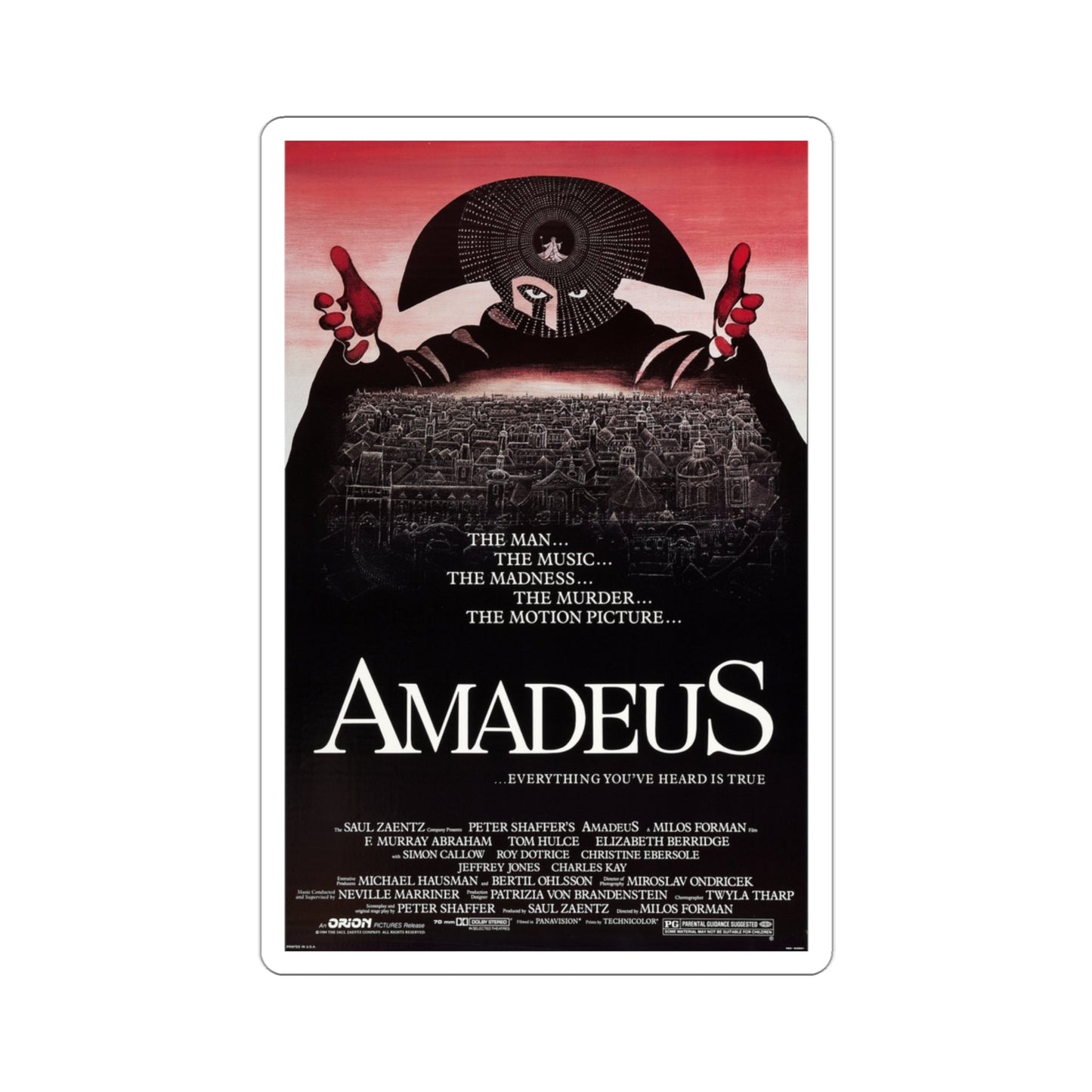 Amadeus 1984 Movie Poster STICKER Vinyl Die-Cut Decal-3 Inch-The Sticker Space