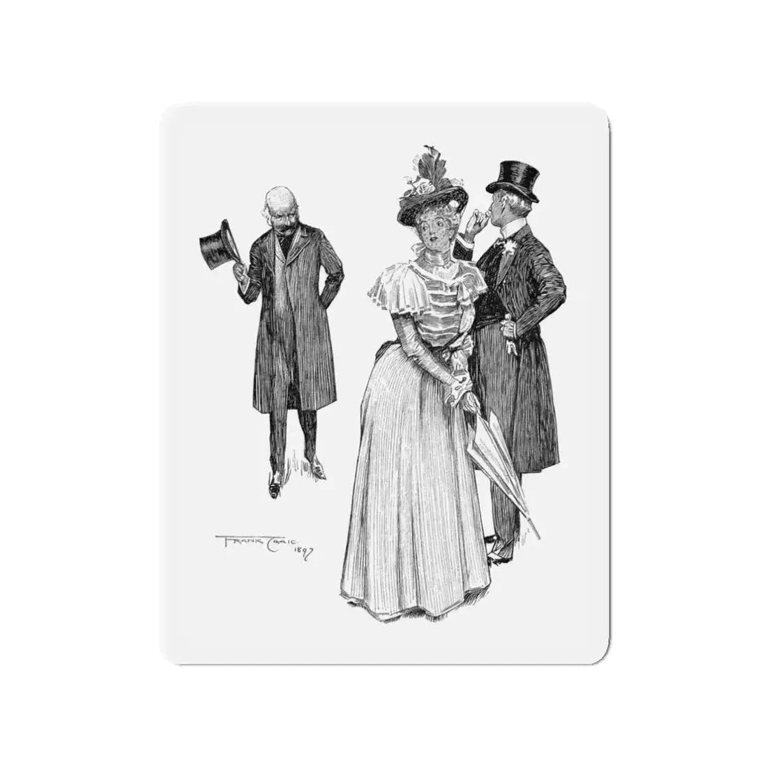 Amaranth And Asphodel by Helen F. Hetherington (1), The Pall Mall Magazine, 1897 (Magazine Illustration) Refrigerator Magnet 3 Inch - The Sticker Space