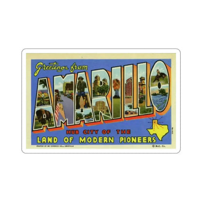 Amarillo TX (Greeting Cards) STICKER Vinyl Die-Cut Decal - The Sticker Space