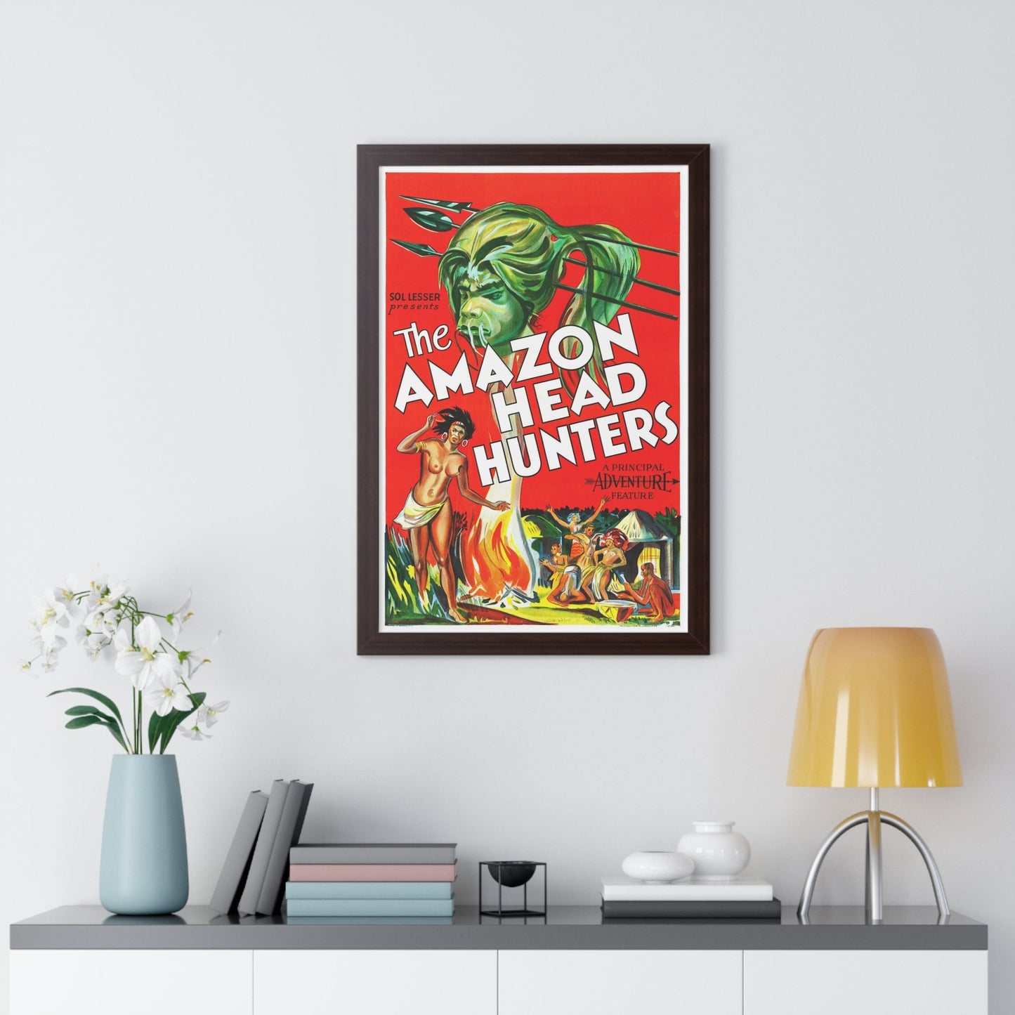 AMAZON HEAD HUNTERS 1932 - Framed Movie Poster-The Sticker Space