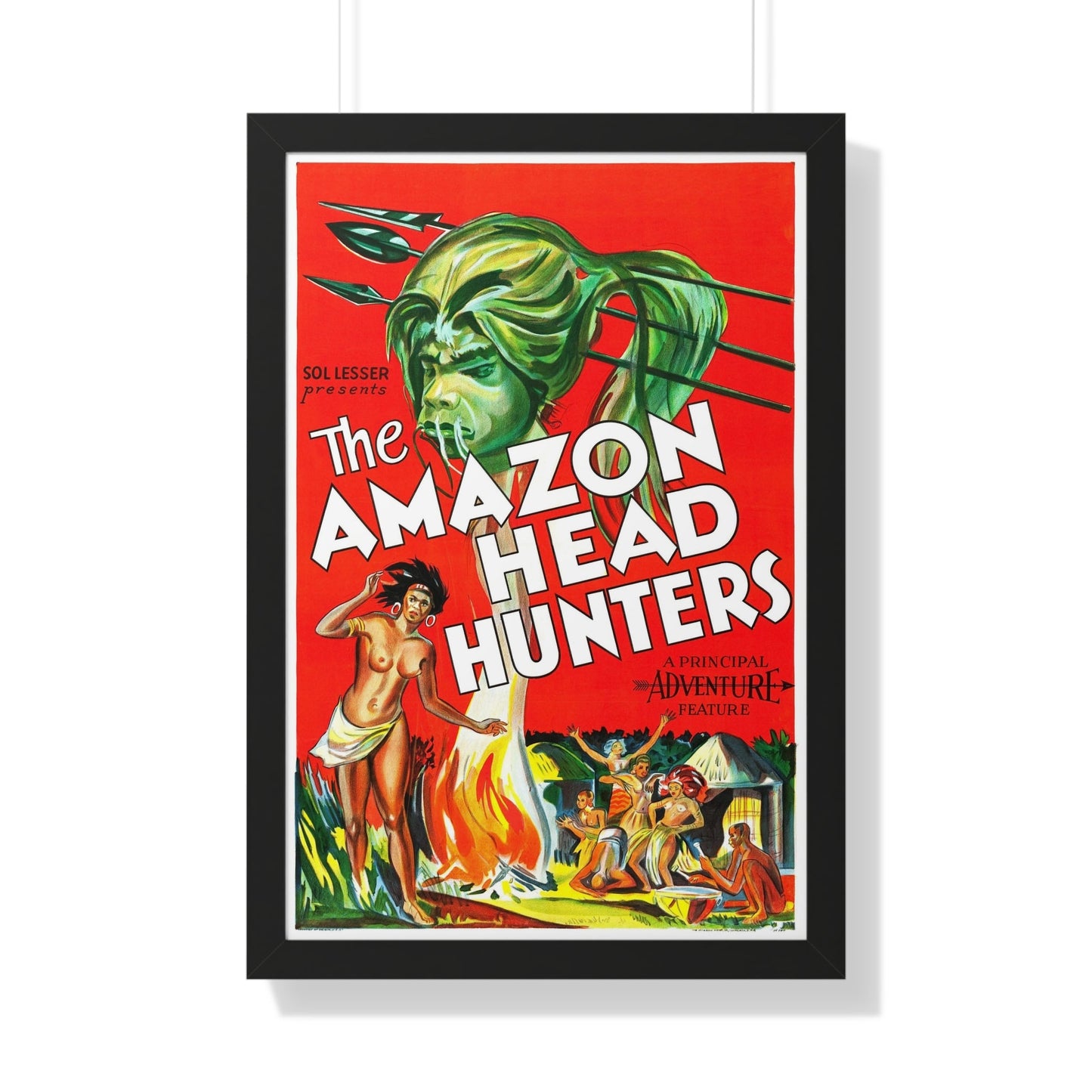 AMAZON HEAD HUNTERS 1932 - Framed Movie Poster-20" x 30"-The Sticker Space