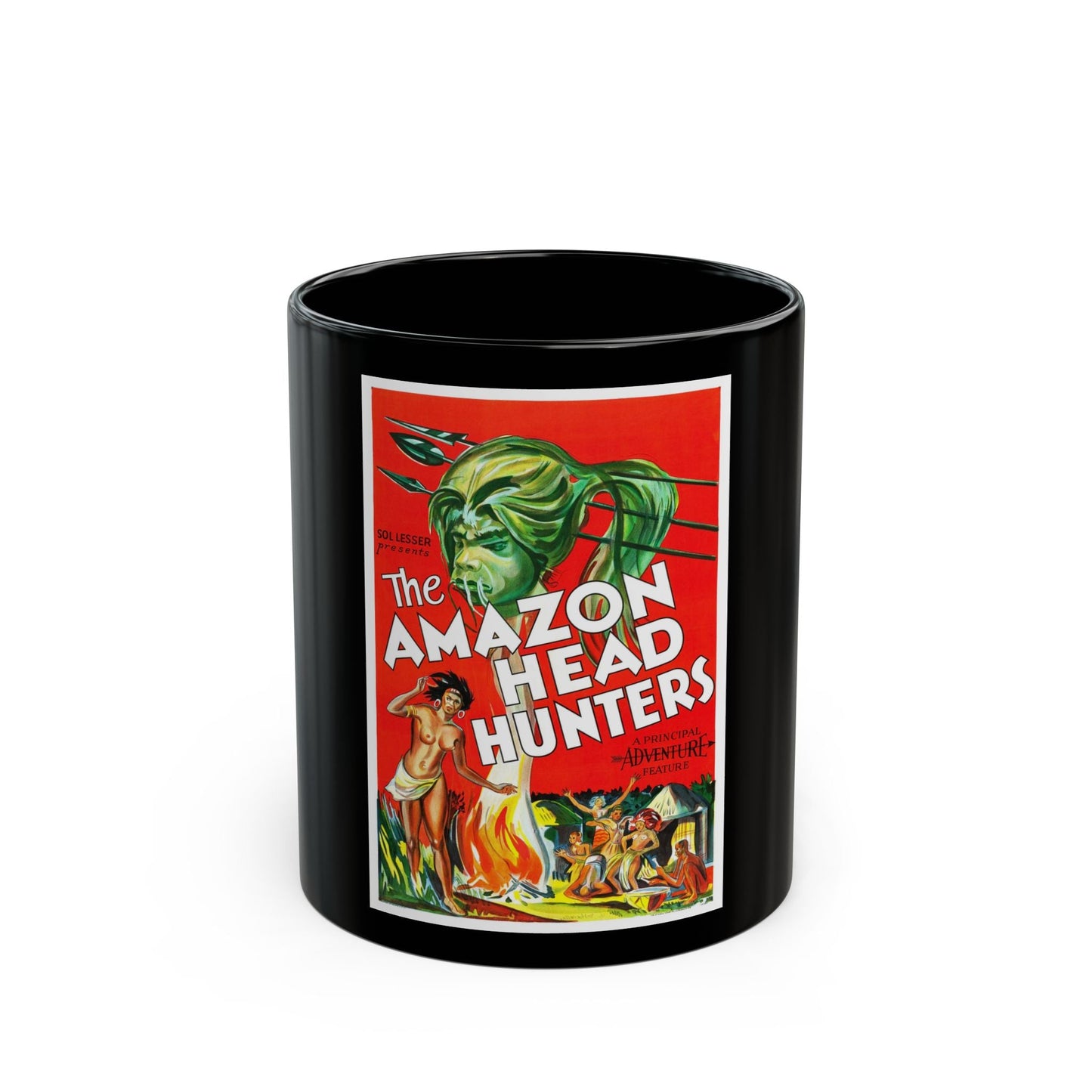 AMAZON HEAD HUNTERS 1932 Movie Poster - Black Coffee Mug