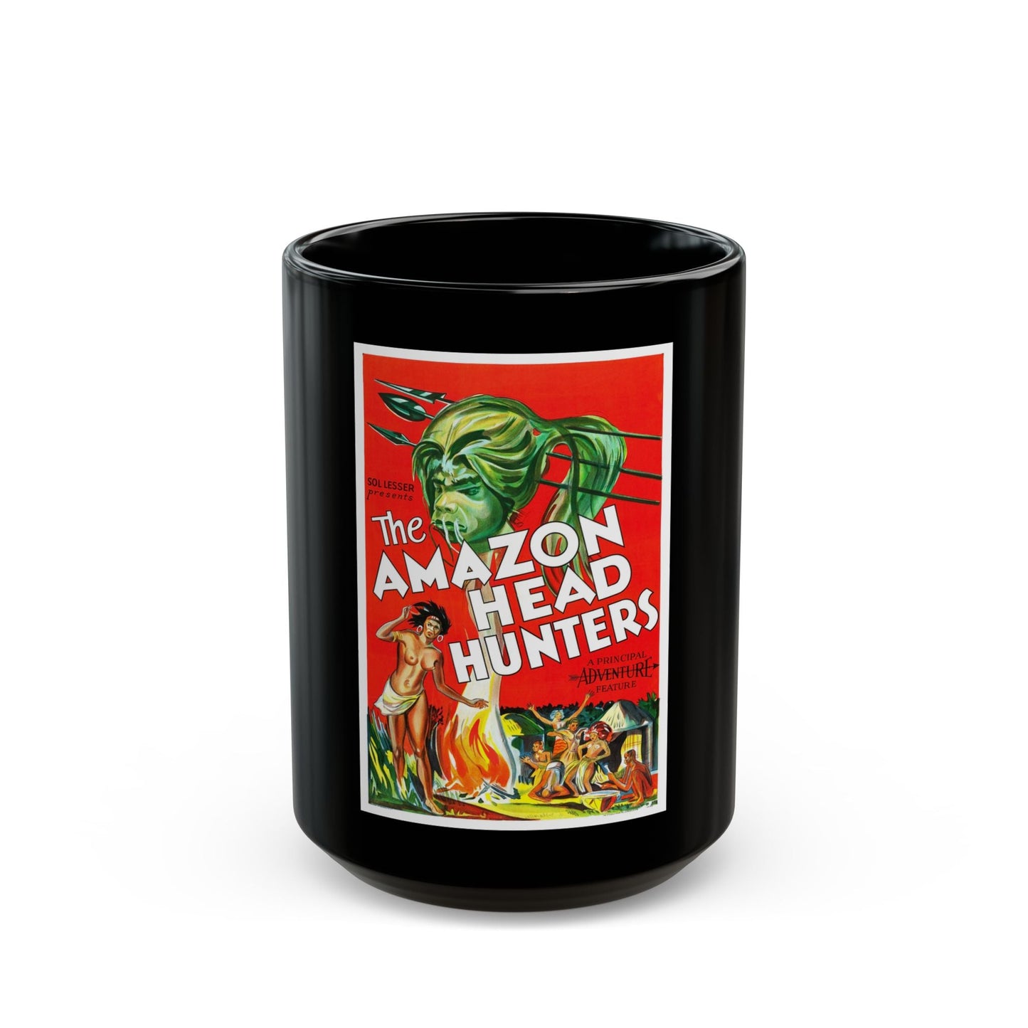 AMAZON HEAD HUNTERS 1932 Movie Poster - Black Coffee Mug