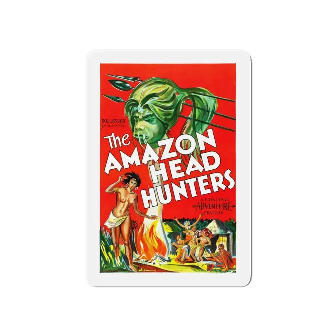 AMAZON HEAD HUNTERS 1932 Movie Poster - Refrigerator Magnet 6 Inch - The Sticker Space