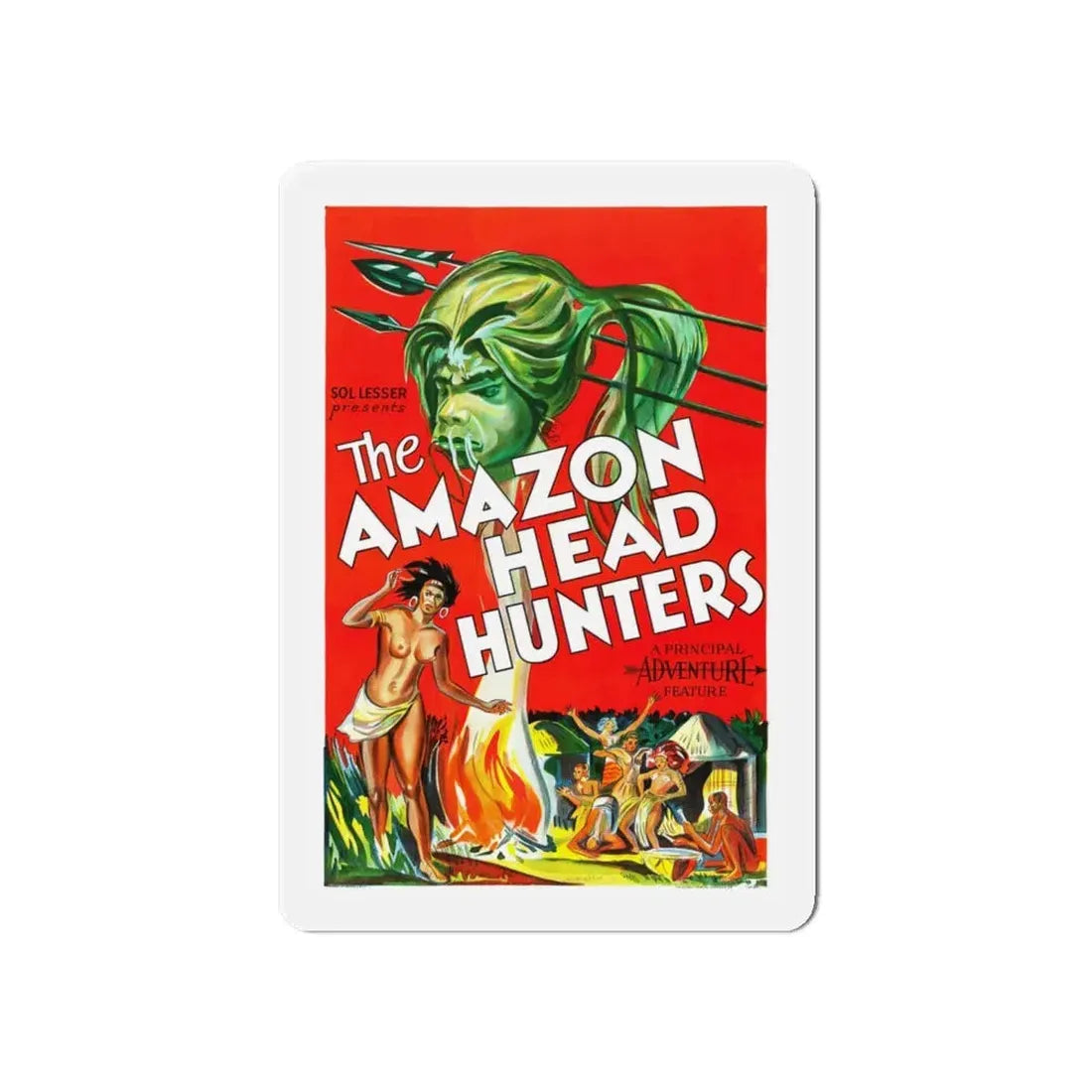 AMAZON HEAD HUNTERS 1932 Movie Poster - Refrigerator Magnet 6 Inch - The Sticker Space