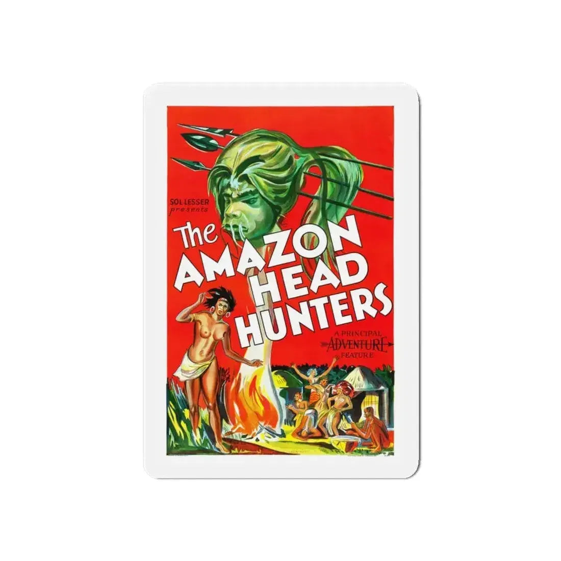 AMAZON HEAD HUNTERS 1932 Movie Poster - Refrigerator Magnet - The Sticker Space