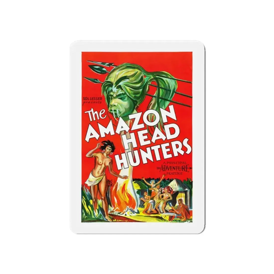 AMAZON HEAD HUNTERS 1932 Movie Poster - Refrigerator Magnet - The Sticker Space