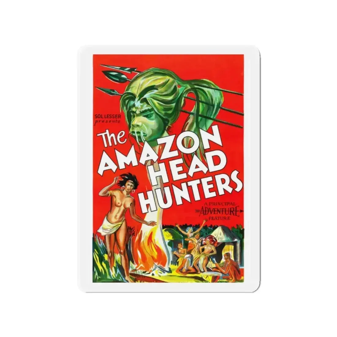 AMAZON HEAD HUNTERS 1932 Movie Poster - Refrigerator Magnet - The Sticker Space
