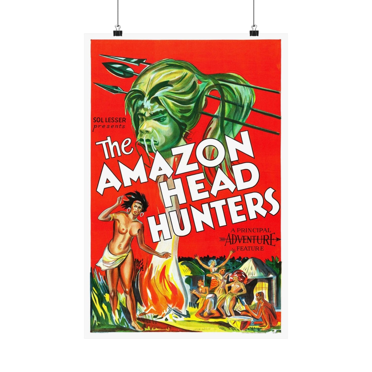 AMAZON HEAD HUNTERS 1932 - Paper Movie Poster-16″ x 24″-The Sticker Space