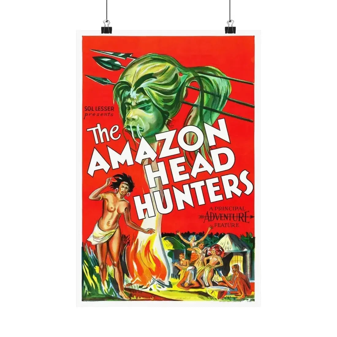 AMAZON HEAD HUNTERS 1932 - Paper Movie Poster - The Sticker Space