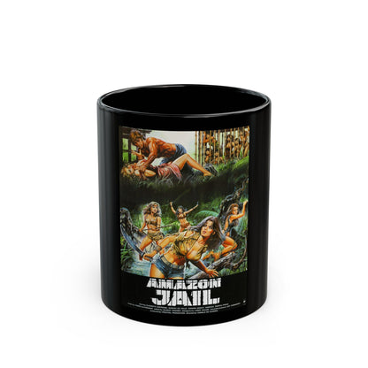 AMAZON JAIL 1985 Movie Poster - Black Coffee Mug-11oz-The Sticker Space