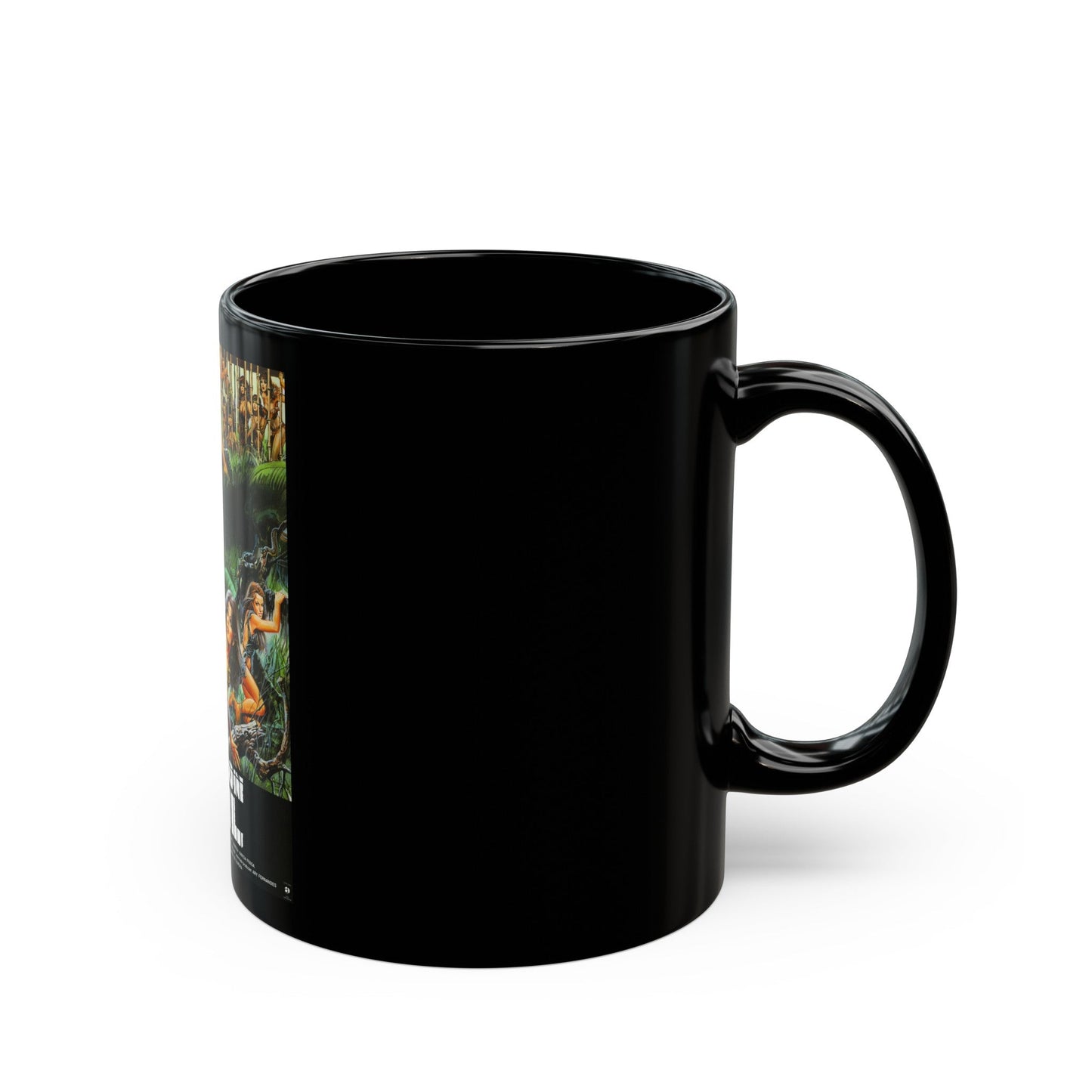 AMAZON JAIL 1985 Movie Poster - Black Coffee Mug-The Sticker Space