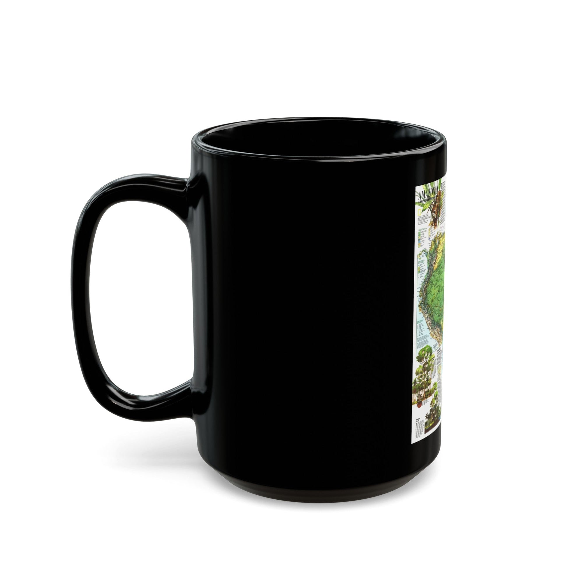 Amazonia - A World Resource at Risk (1992) (Map) Black Coffee Mug-The Sticker Space