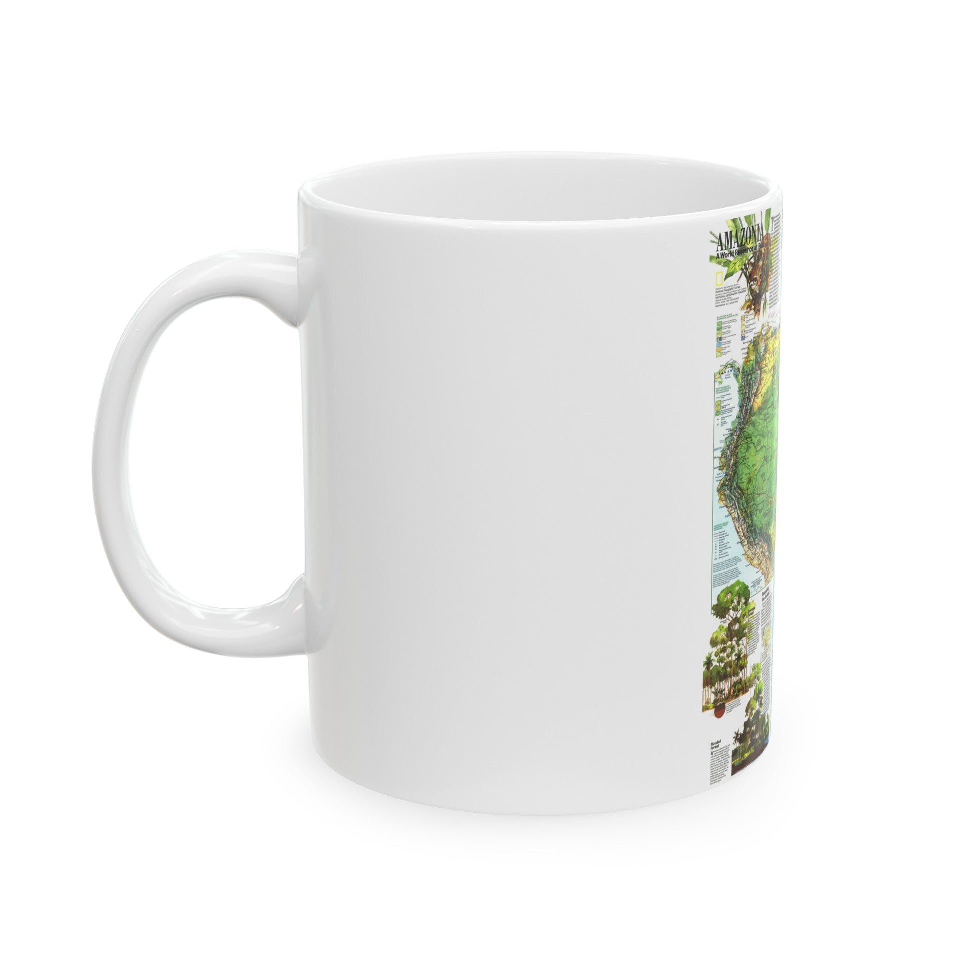 Amazonia - A World Resource at Risk (1992) (Map) White Coffee Mug-The Sticker Space