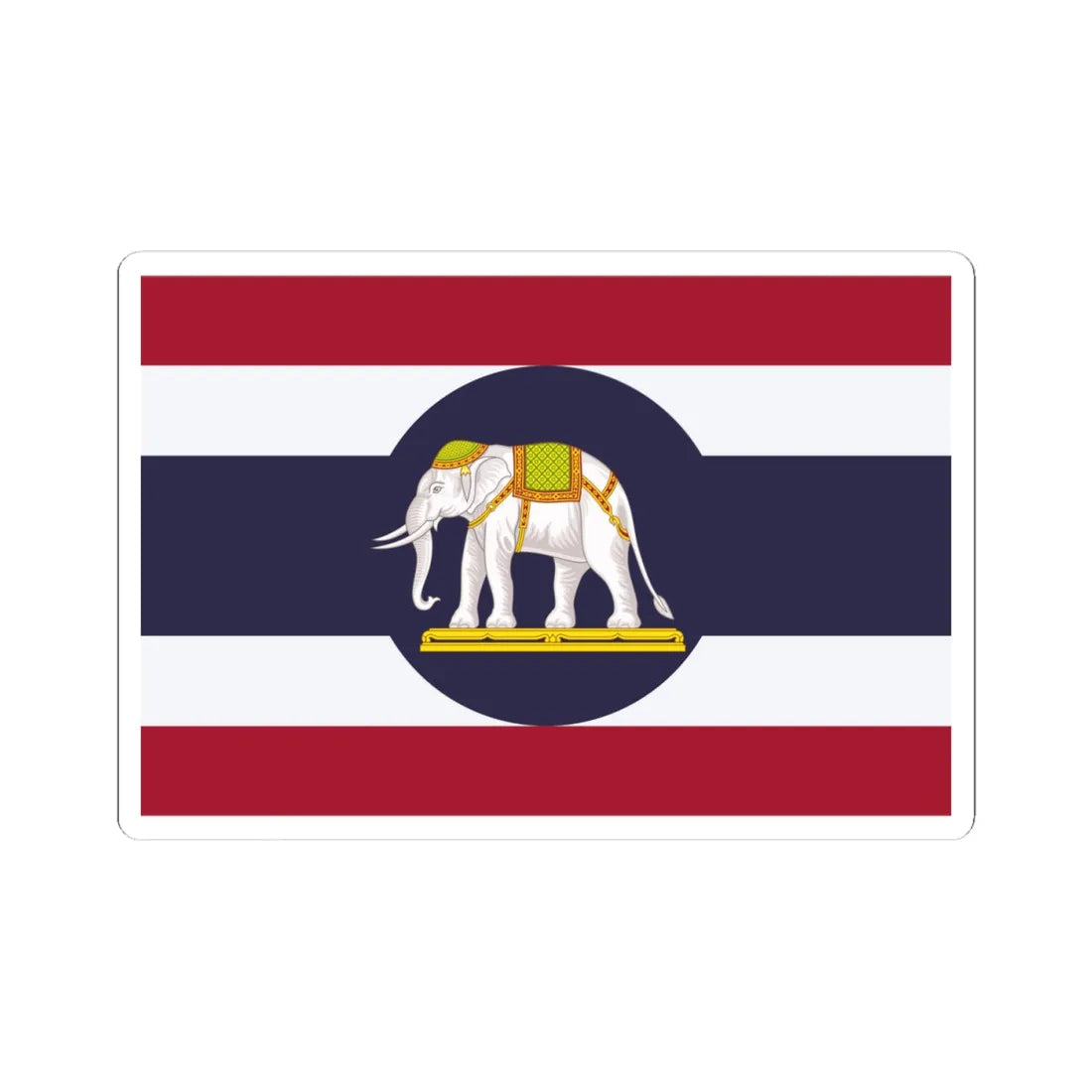 Ambassador flag of Thailand (Thailand) STICKER Vinyl Kiss-Cut Decal 4 Inch White - The Sticker Space