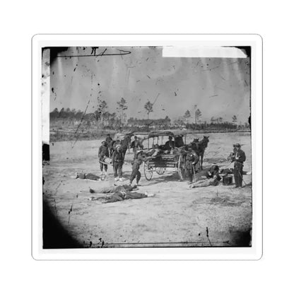 Ambulance Corps. Method of Removing Wounded From the Field (U.S. Civil War) STICKER Vinyl Kiss-Cut Decal 2 Inch White - The Sticker Space