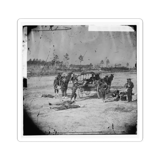 Ambulance Corps. Method of Removing Wounded From the Field (U.S. Civil War) STICKER Vinyl Kiss-Cut Decal 2 Inch White - The Sticker Space
