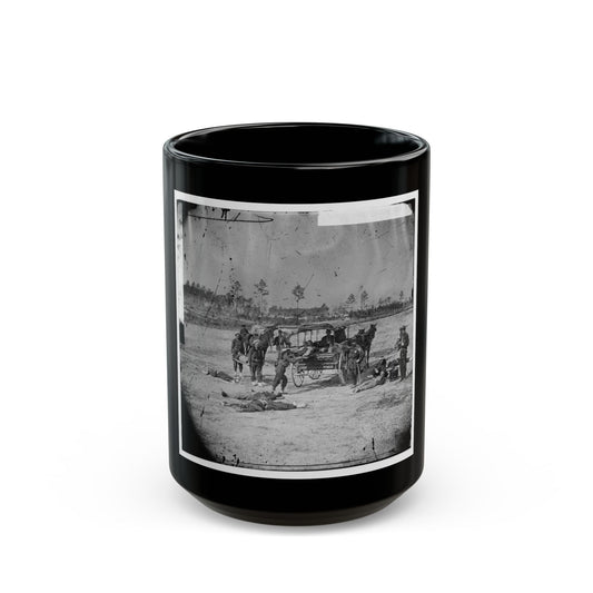 Ambulance Corps. Method Of Removing Wounded From The Field (U.S. Civil War) Black Coffee Mug-15oz-The Sticker Space