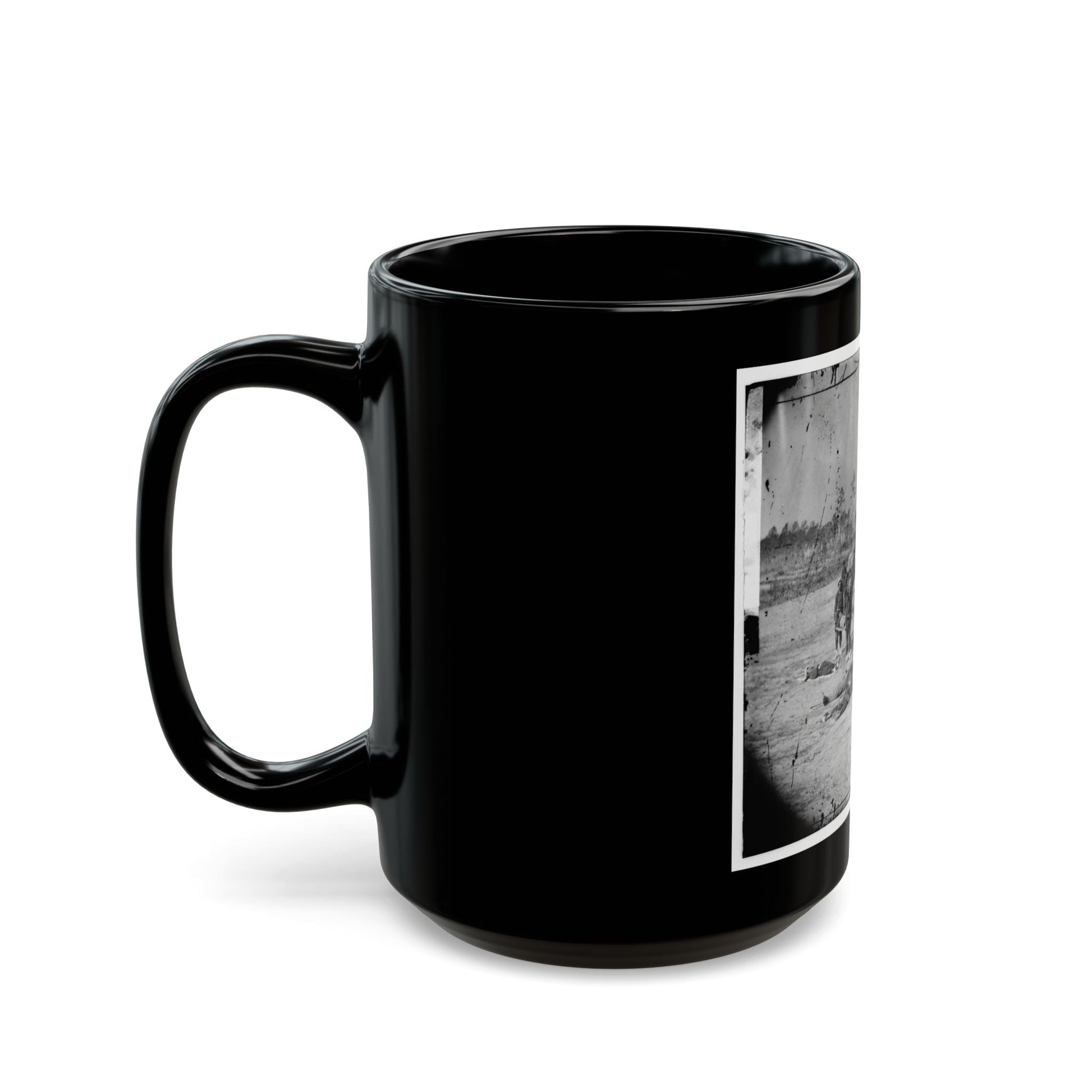 Ambulance Corps. Method Of Removing Wounded From The Field (U.S. Civil War) Black Coffee Mug-The Sticker Space